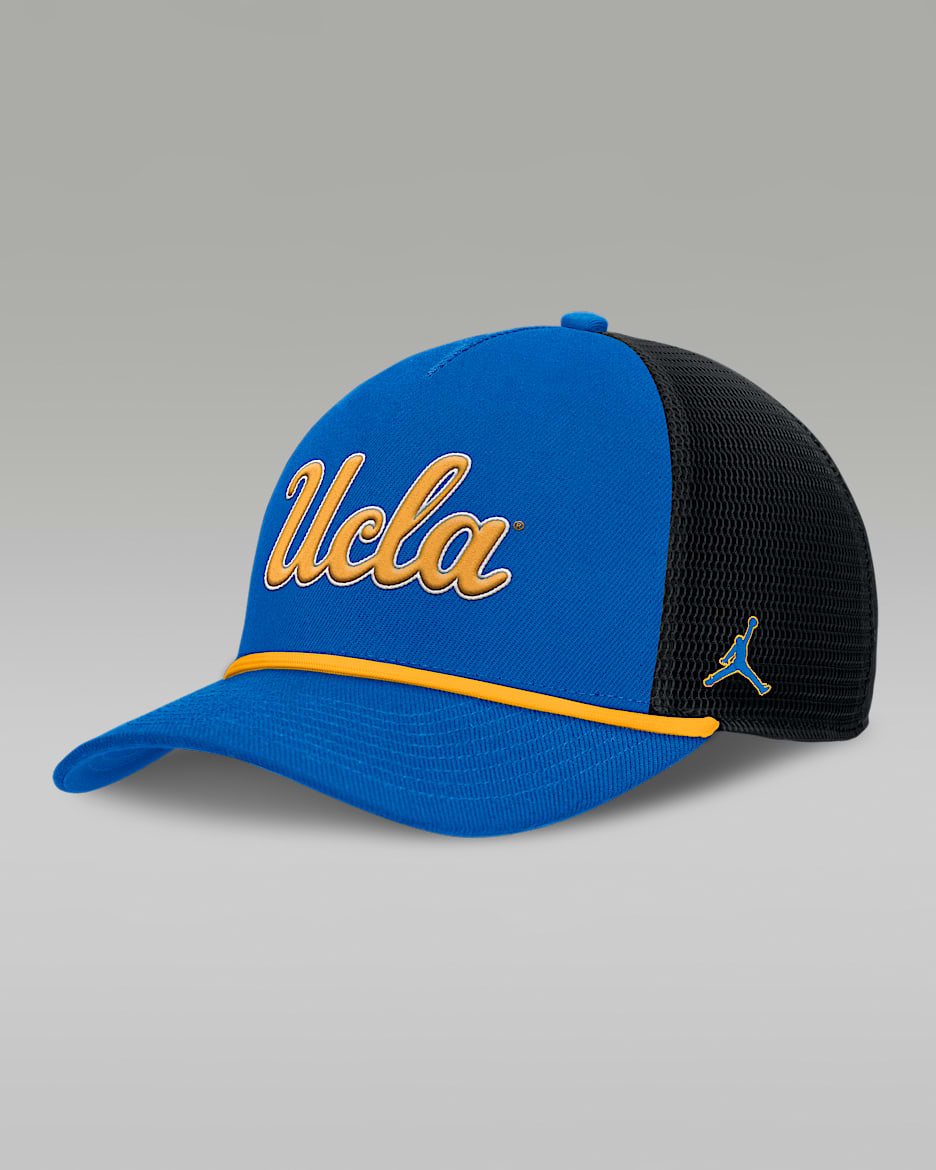 UCLA Primetime Rise Men's Jordan Brand College Trucker Adjustable Hat - Signal Blue