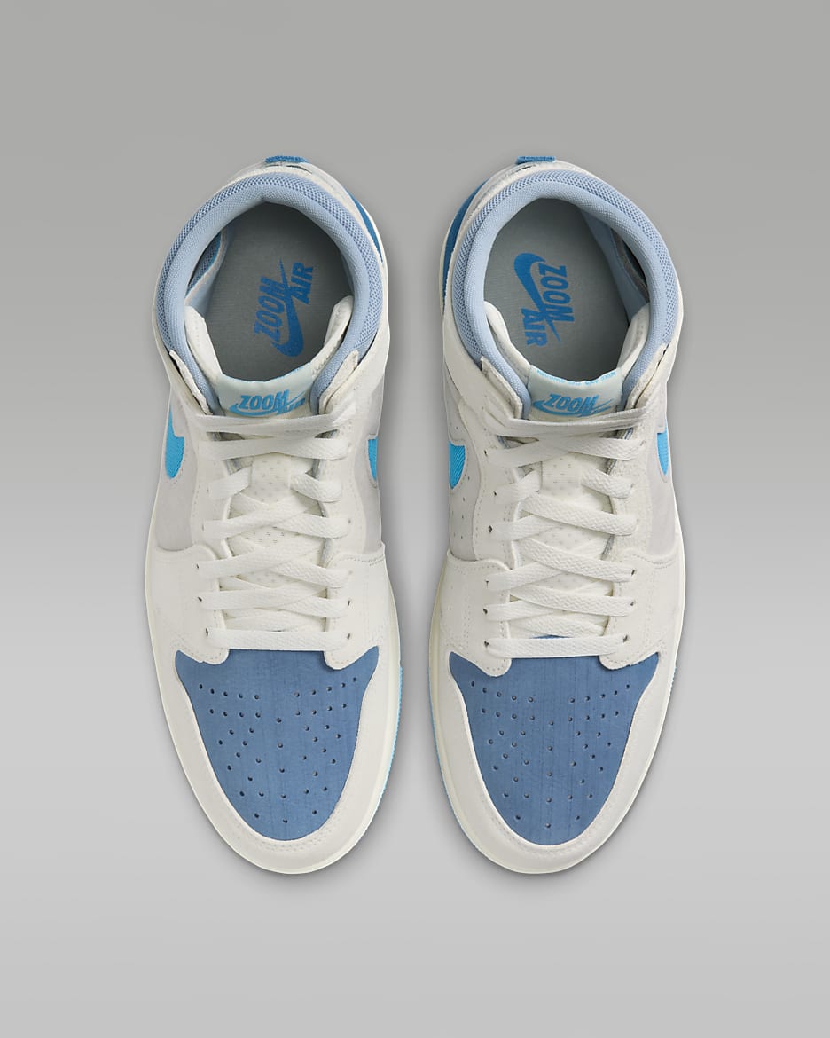 Air Jordan 1 Zoom CMFT 2 Men's Shoes - Sail/Blue Grey/Light Silver/Dark Powder Blue