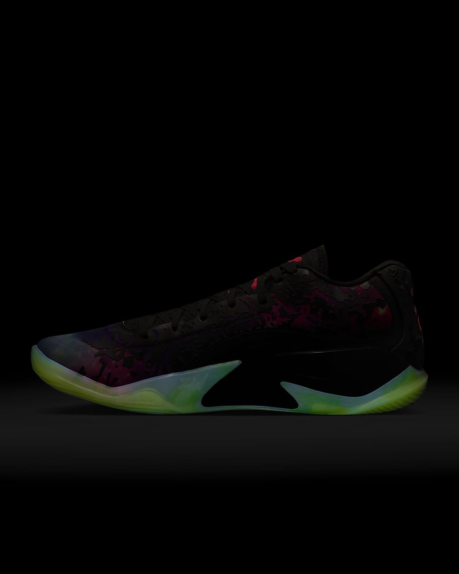 Zion 3 PF Basketball Shoes - Black/Vivid Purple/Barely Volt/Solar Red