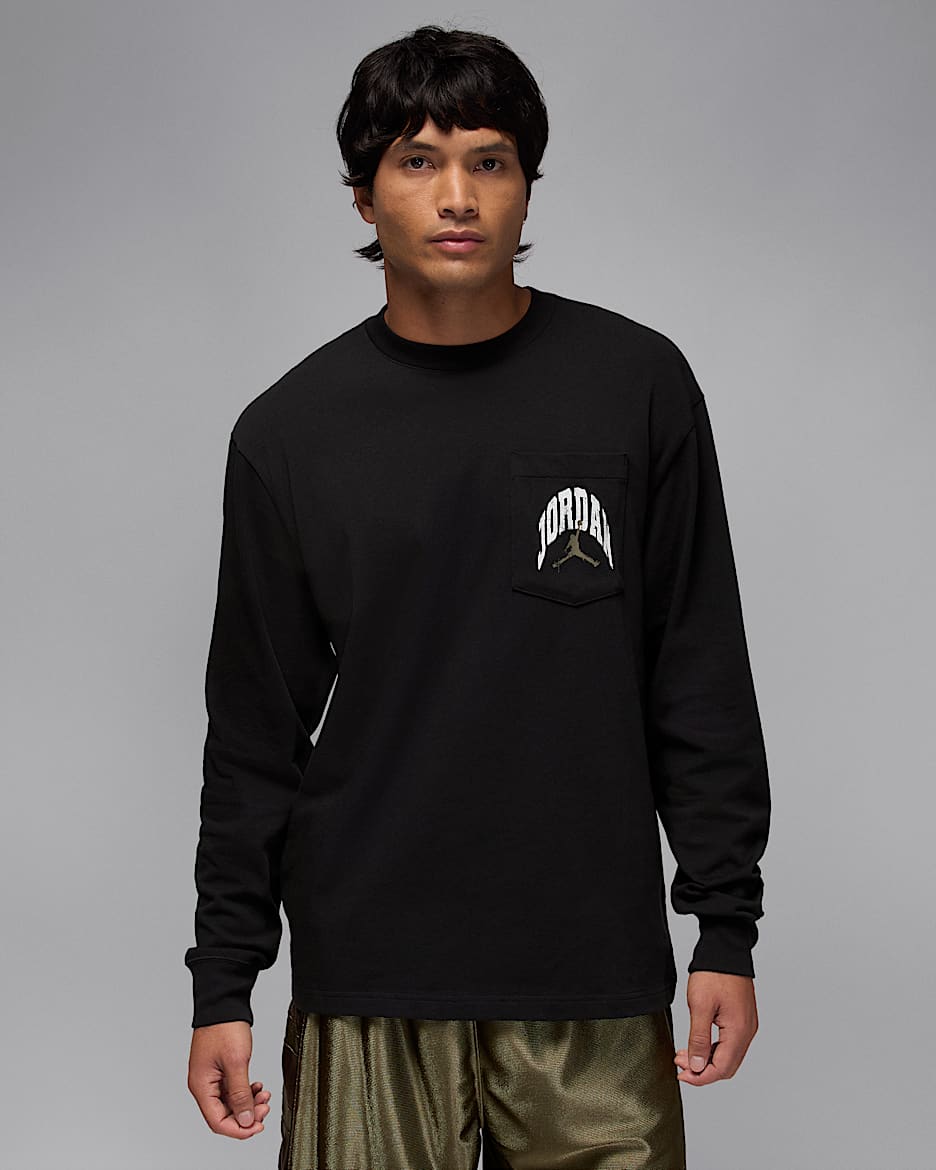Jordan Brooklyn Men's Realtree Long-Sleeve Pocket Crew Neck - Black/Sail