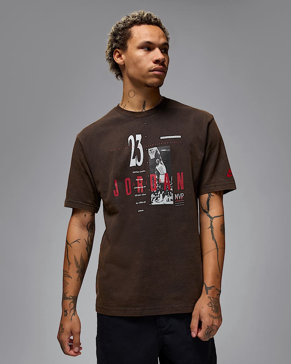 Jordan Reissue Camiseta - Hombre - Negro/Gym Red/Blanco