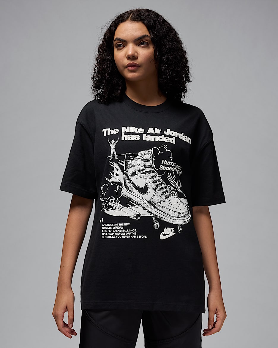 Playera con gráfico oversized para mujer Jordan - Negro