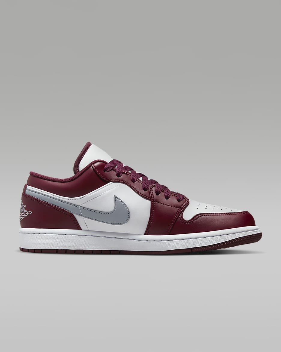 Air Jordan 1 Low Men's Shoes - Cherrywood Red/White/Cement Grey