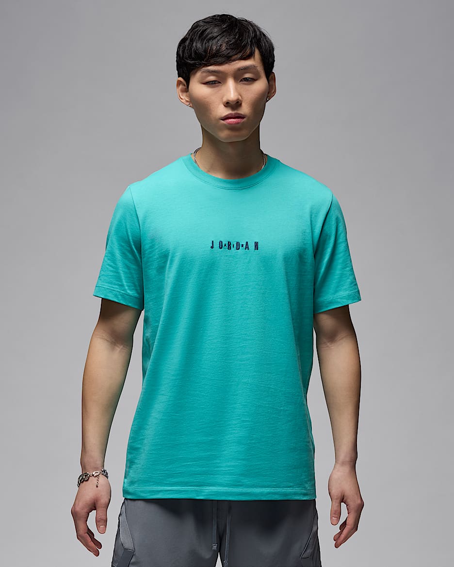 Playera para hombre Jordan Air - Azul verdoso lavado/Azul marino medianoche/Azul marino medianoche