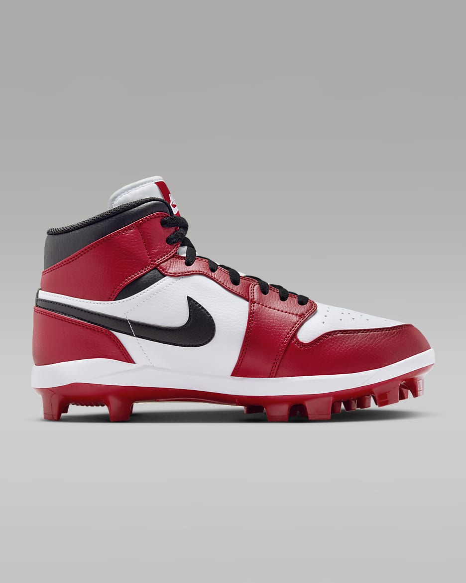 Jordan 1 Retro MCS Men's Baseball Cleats - Gym Red/White/Black