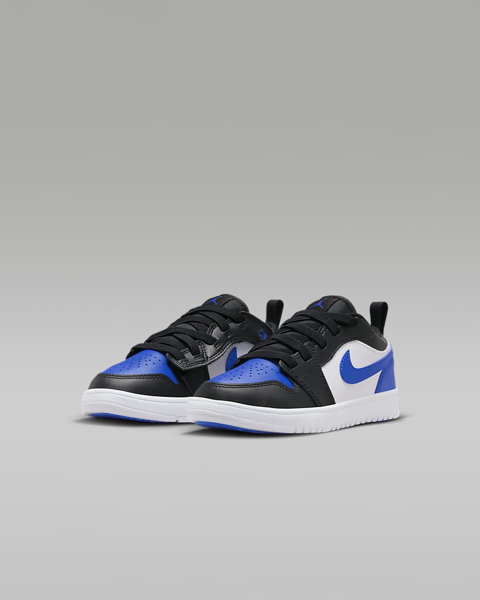 Tenis para niños de preescolar Jordan 1 Low Alt - Blanco/Negro/Blanco/Azul royal