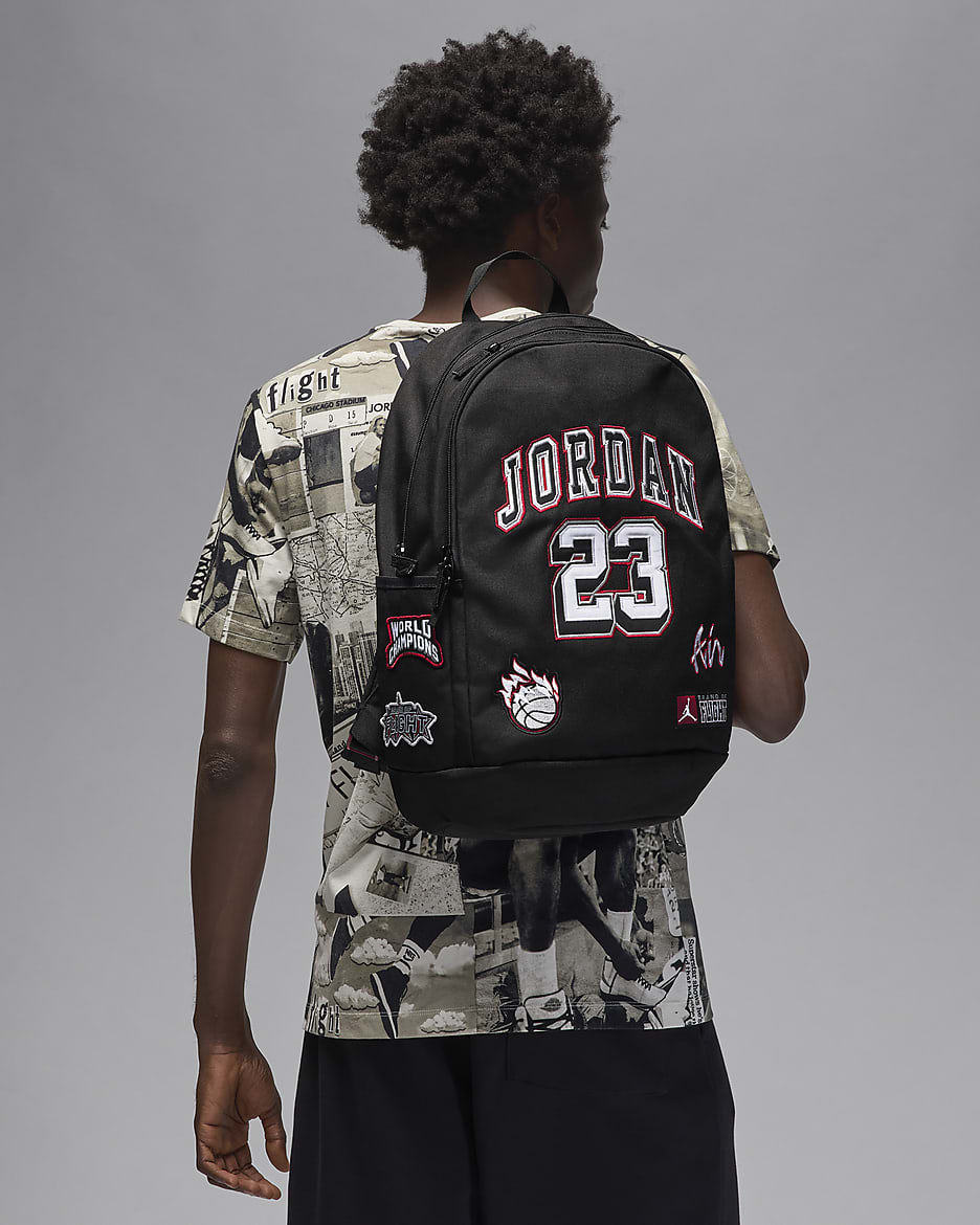 Mochila (27L) para niños talla grande Jordan Patch Backpack - Negro