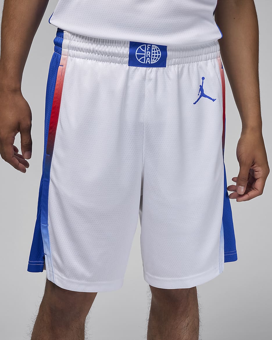 Frankrijk Limited Home Jordan basketbalshorts voor heren - Wit/Hyper Royal