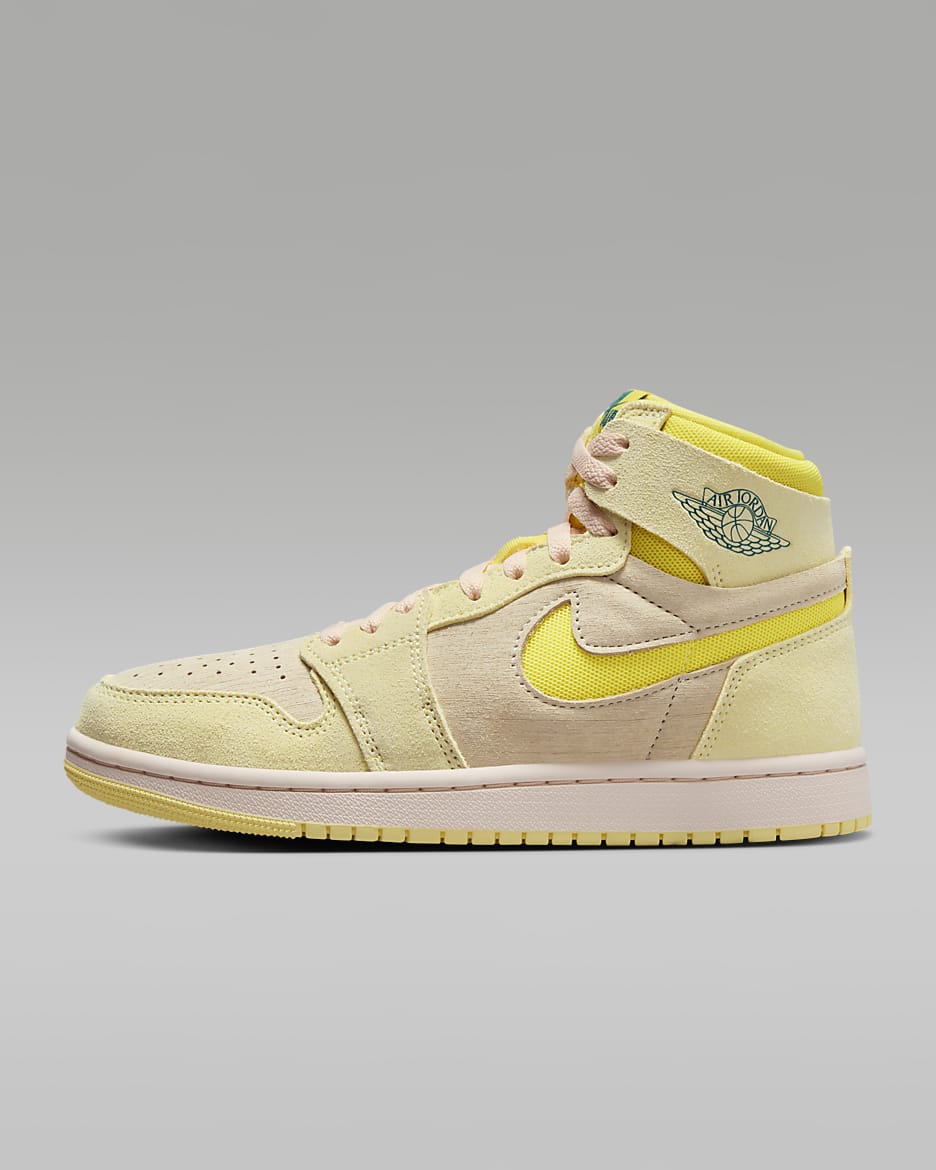 Air Jordan 1 Zoom CMFT 2 damesko - Citron Tint/Muslin/Sky J Teal/Dynamic Yellow