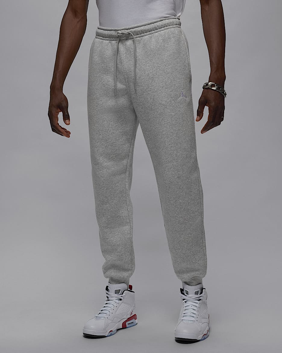 Jordan Brooklyn Fleece Men's Trousers - Grey Heather/White