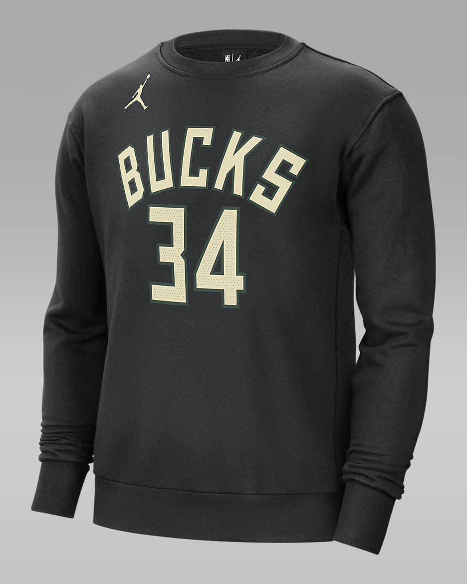 Milwaukee Bucks Courtside Statement Edition Men's Jordan NBA Fleece Sweatshirt - Black