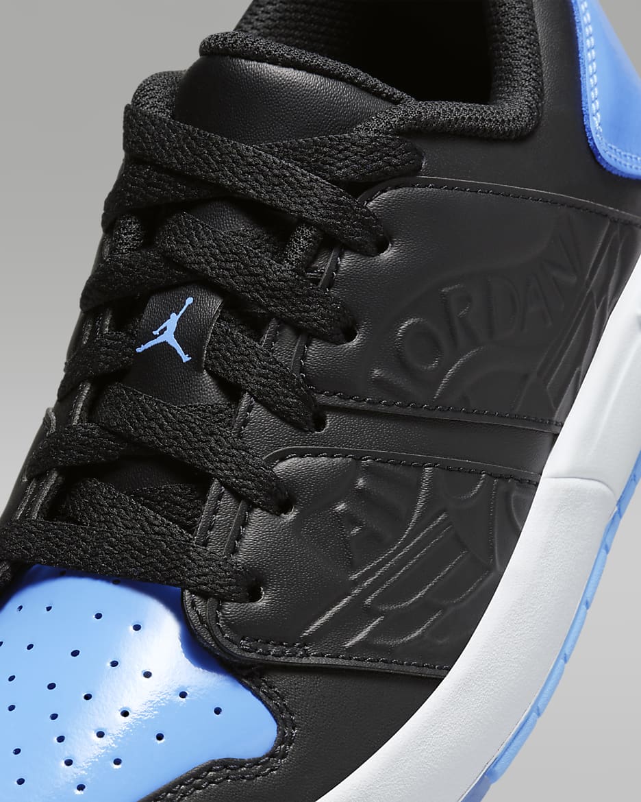 Jordan Nu Retro 1 Low Older Kids' Shoes - Black/White/Football Grey/University Blue