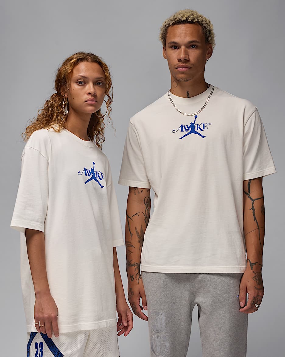 Jordan x Awake NY Men's T-shirt - Sail/Game Royal