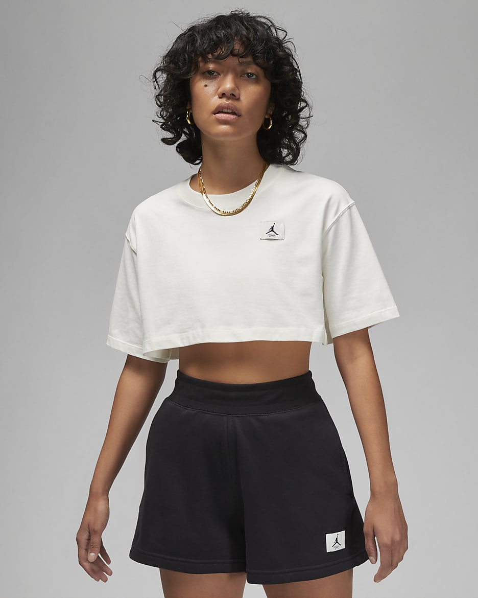 Jordan Sport Women's Cropped T-Shirt - Sail