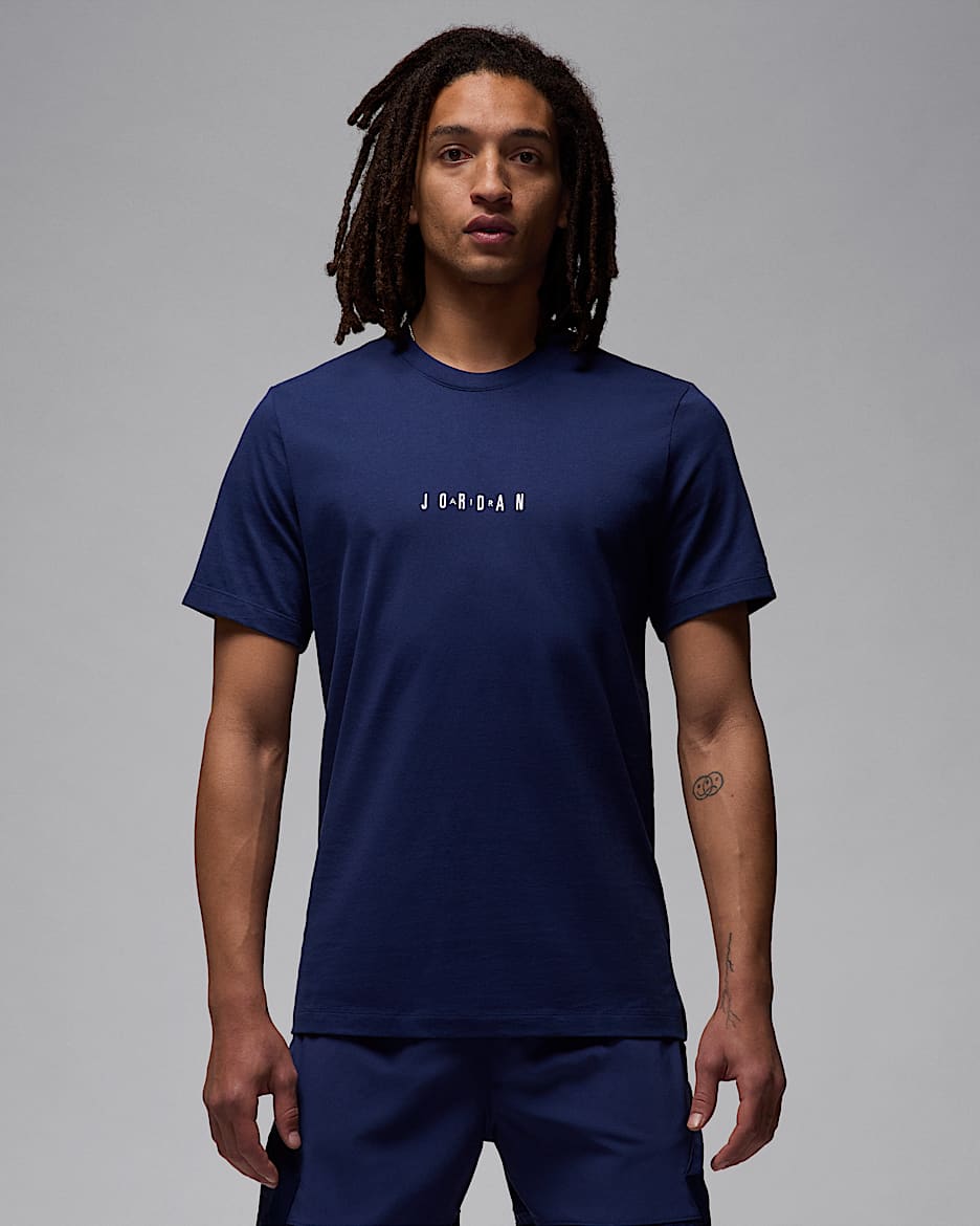 Playera para hombre Jordan Air - Azul marino medianoche/Blanco/Blanco
