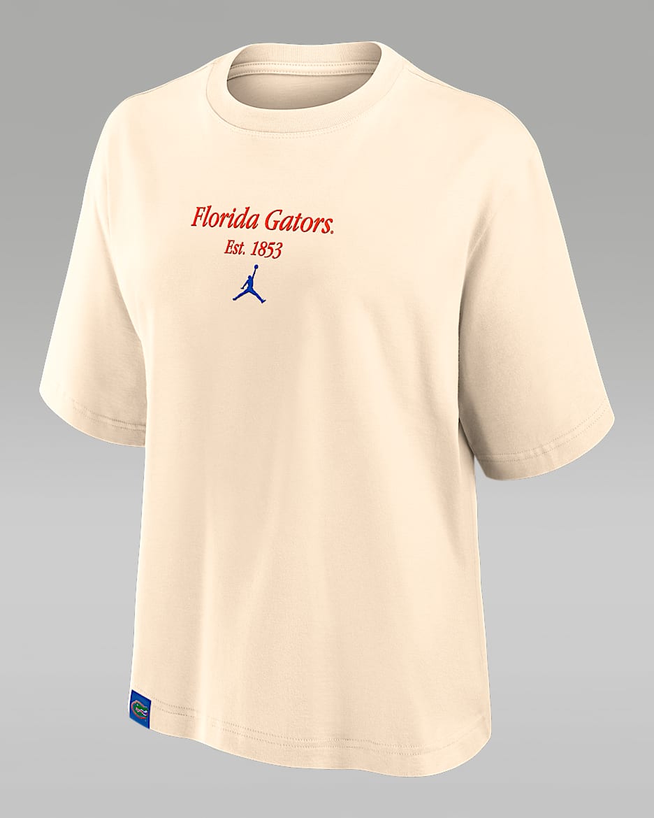 Florida Established Tag Boxy Women's Jordan Brand College T-Shirt - Tan/Beige