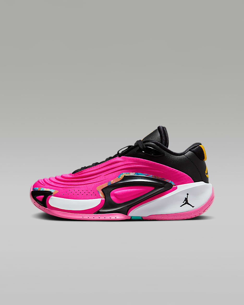 Tenis de básquetbol para niños grandes Luka 3 - Rosa óptimo/Negro/Hiperjade/Oro universitario