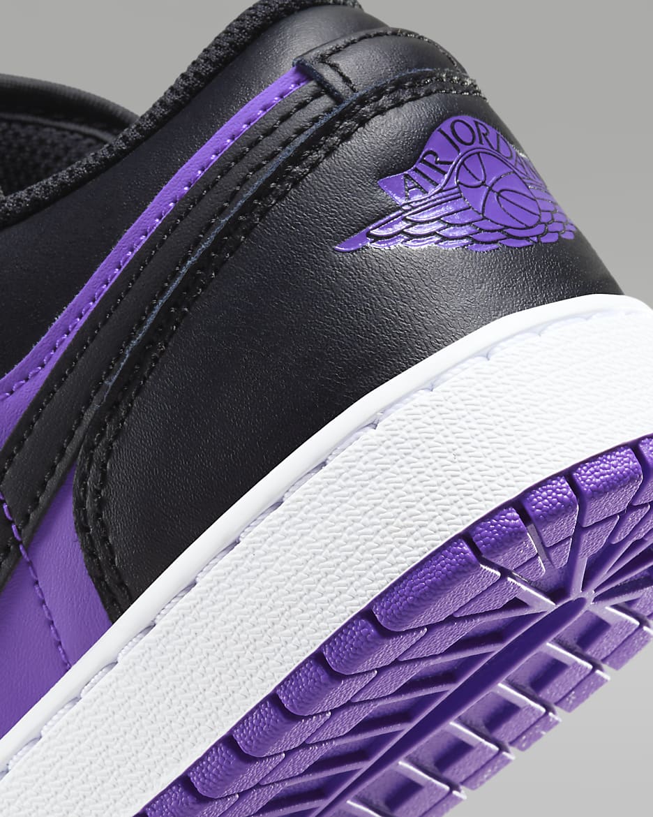 Air Jordan 1 Low Older Kids' Shoes - Purple Venom/White/Black