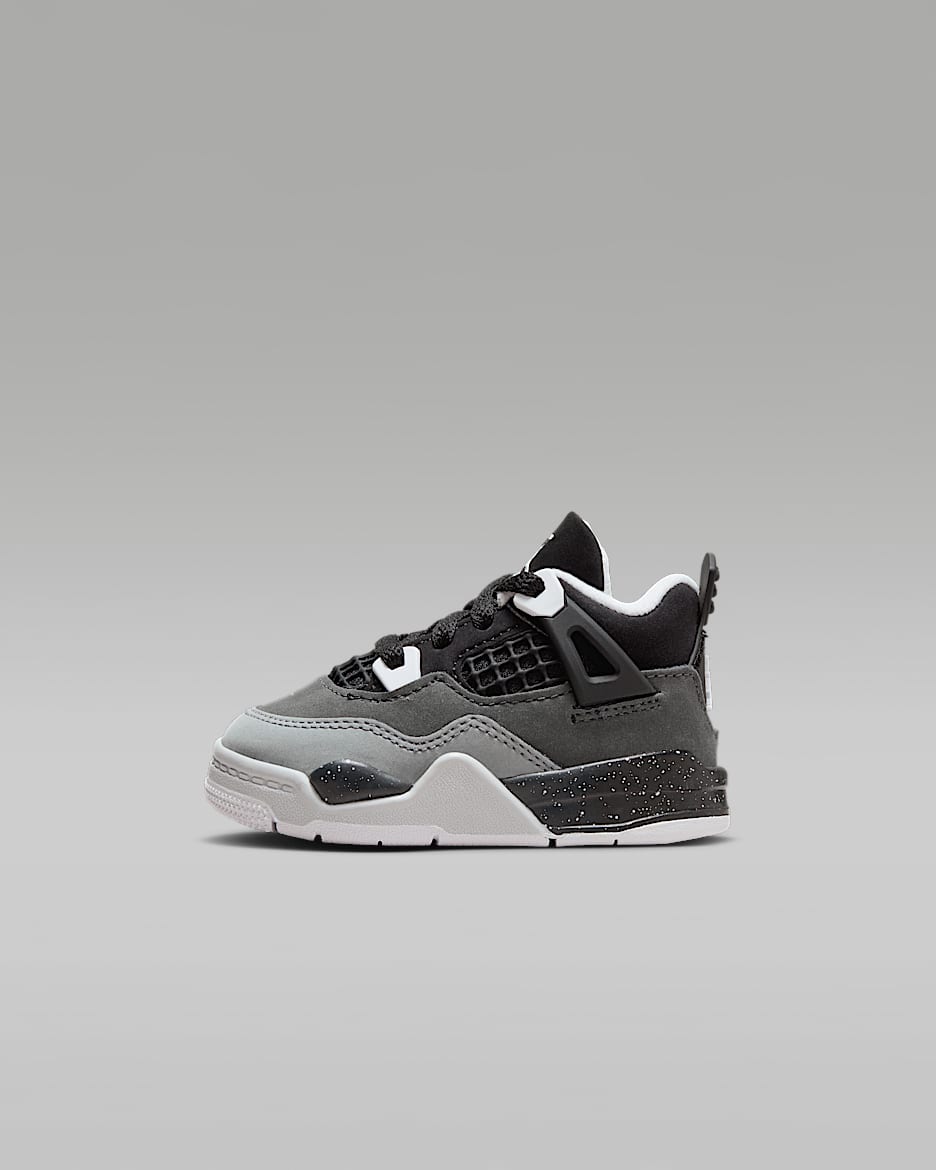 Tenis para bebé e infantil Jordan 4 Retro "Fear" - Negro/Antracita/Negro/Blanco