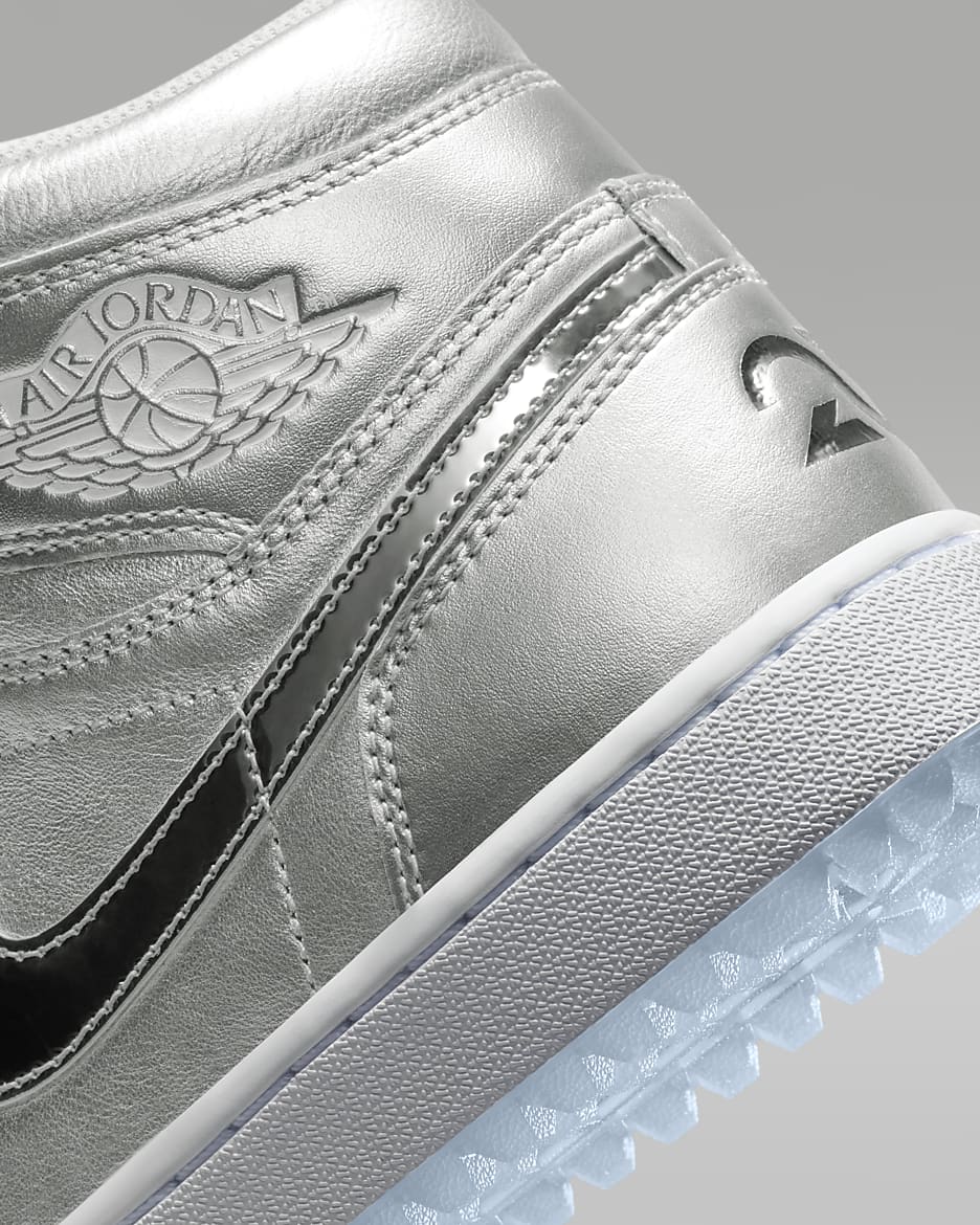 Tenis de golf para hombre Air Jordan 1 High G NRG - Plata metalizado/Polvo fotón/Blanco/Plata metalizado