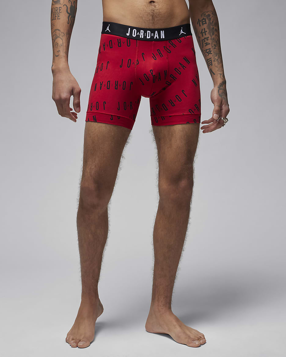 Jordan Dri-FIT Cotton Essentials Men's Flight Boxer Briefs (2-Pack) - Gym Red
