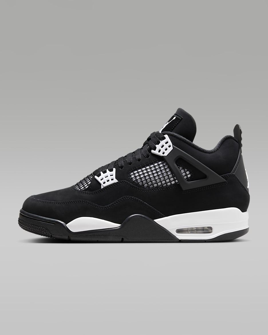 Air Jordan 4 Retro 'White Thunder' Men's Shoes - Black/Black/White