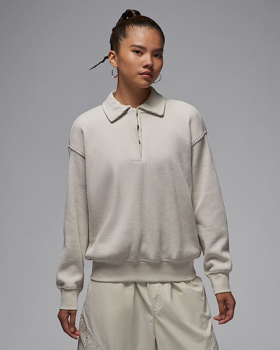 Jordan Flight Women's Long-Sleeve Waffle Top - Light Orewood Brown