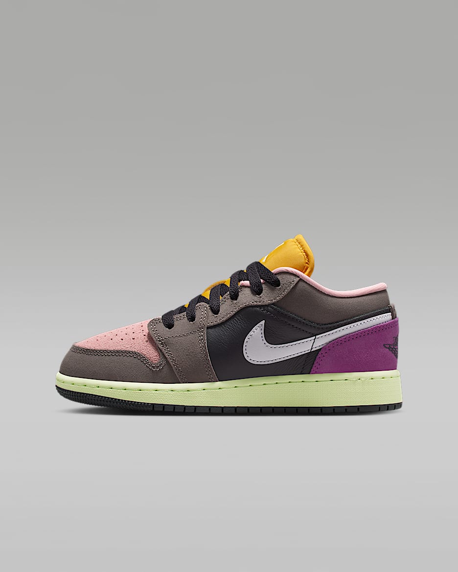 Scarpa Air Jordan 1 Low SE – Ragazzo/a - Oil Grey/Cave Stone/Arctic Punch/Bianco