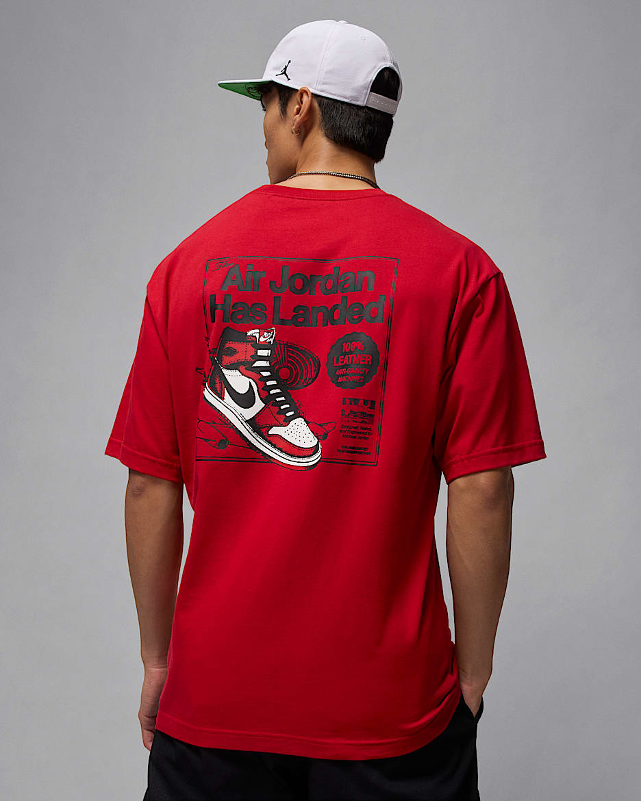 Jordan AJ1 Erkek Tişörtü - Varsity Red/Siyah