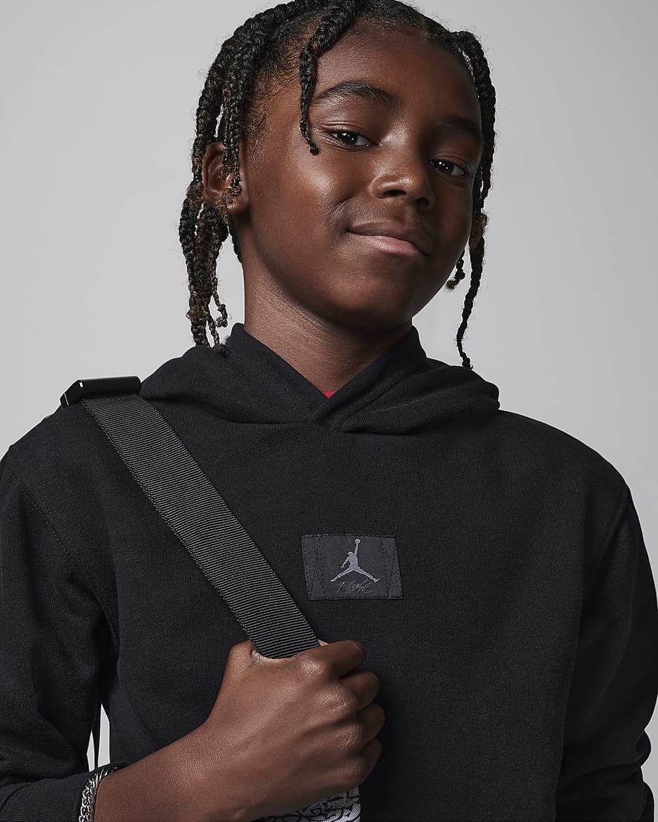 Jordan MJ Flight Older Kids' Fleece Pullover Hoodie - Black