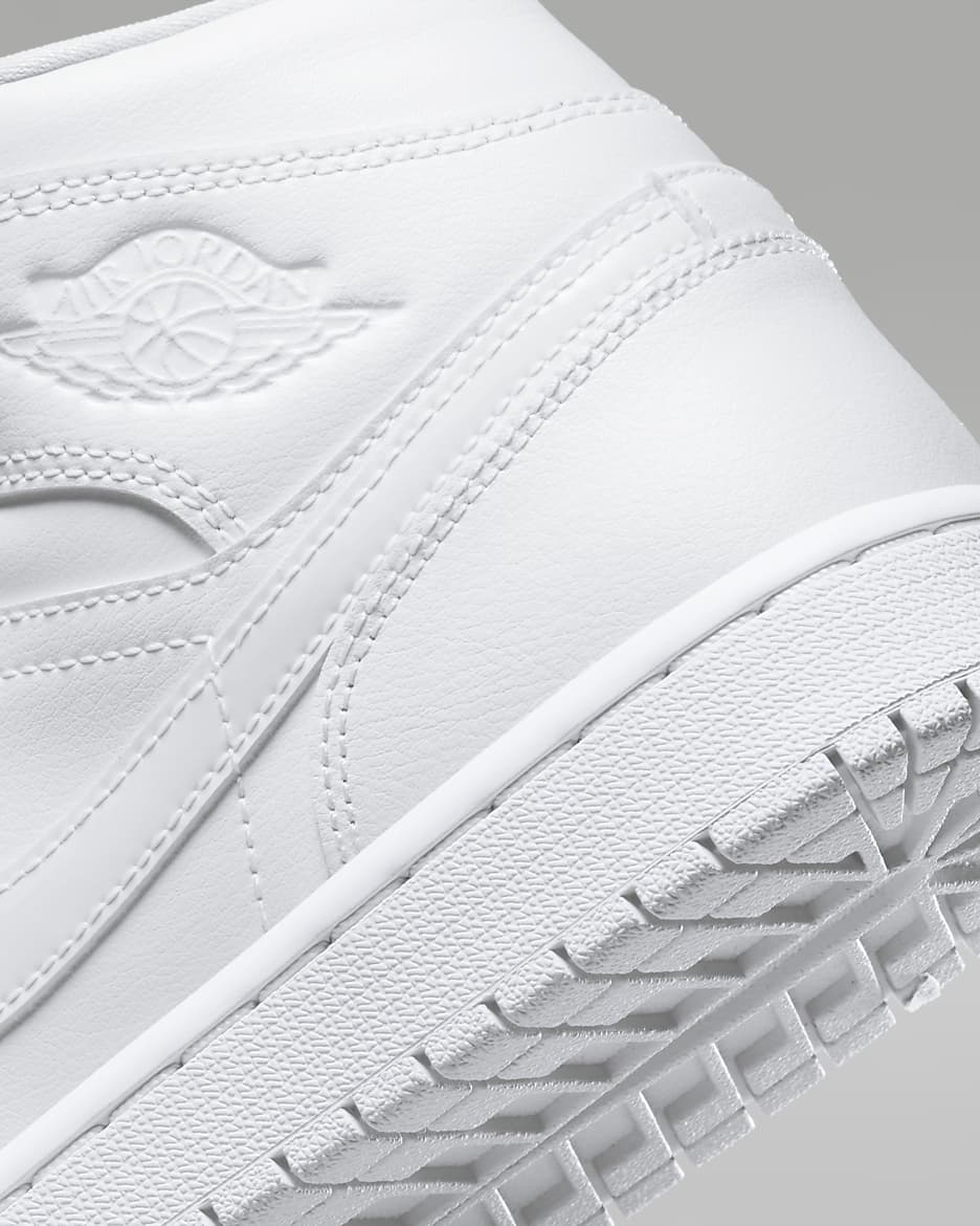 Air Jordan 1 Mid Women's Shoes - White/White/White
