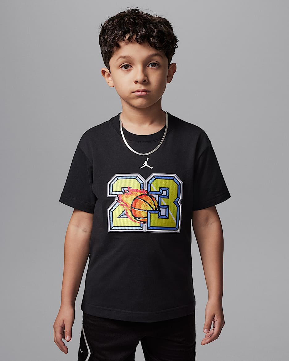 Jordan Customized Air Little Kids' Flame T-Shirt - Black