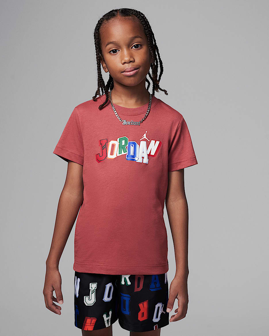 Playera exclusiva para niños talla pequeña Jordan - Cañón óxido