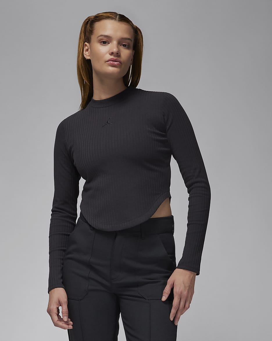 Jordan Women's Long-Sleeve Knit Top - Off-Noir