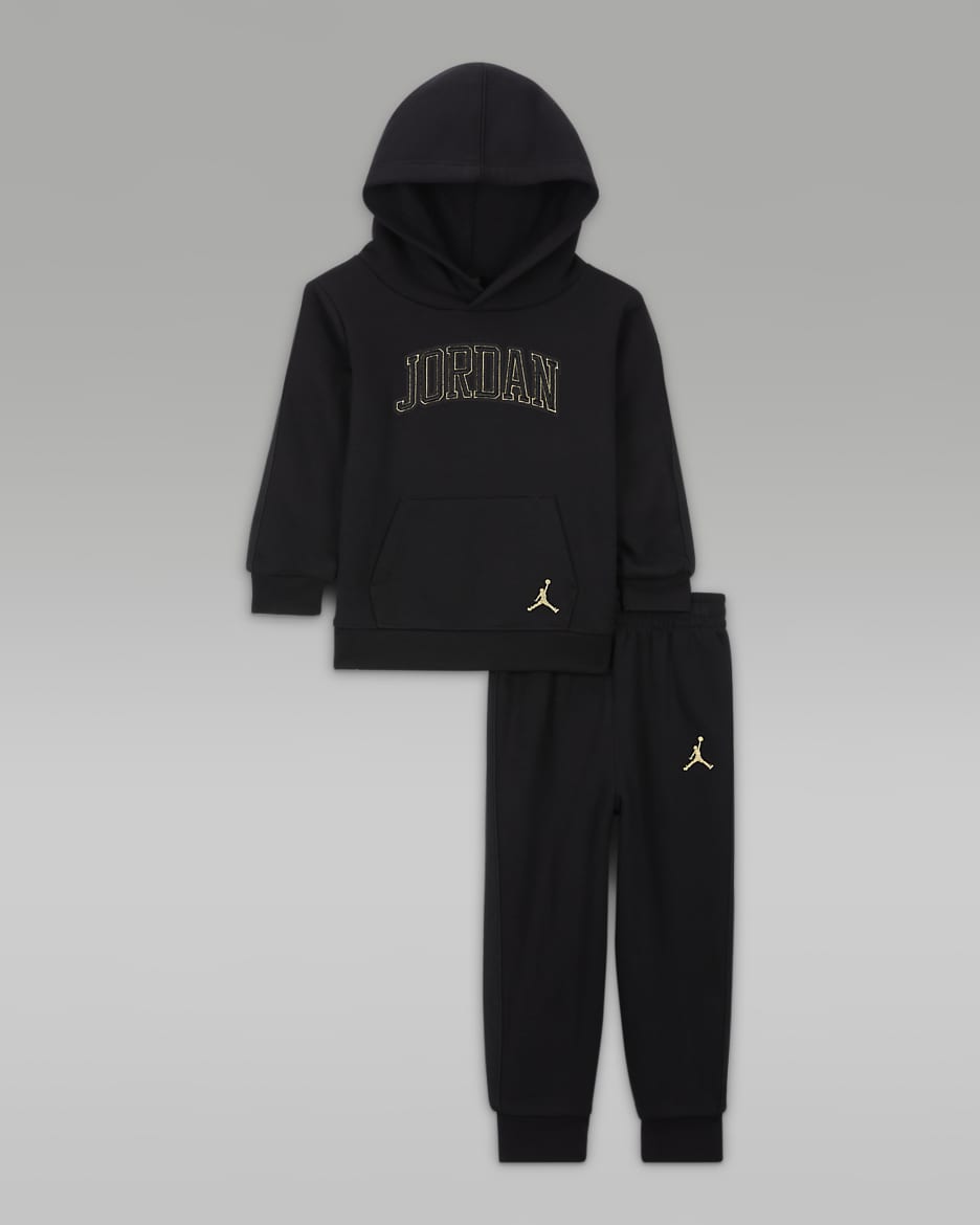 Jordan "See Me Shine" Baby (12-24M) 2-Piece Pullover Hoodie Set - Black