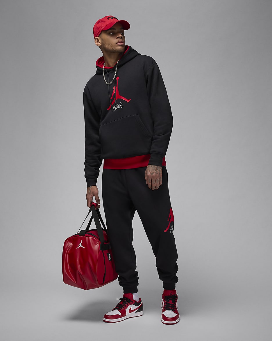 Jordan Essentials Fleece Erkek Eşofman Altı - Siyah/Gym Red/Gym Red