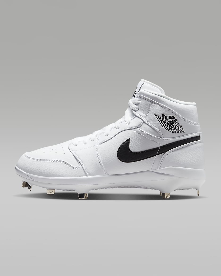 Tacos de béisbol para hombre Jordan 1 Retro Metal - Blanco/Blanco/Negro