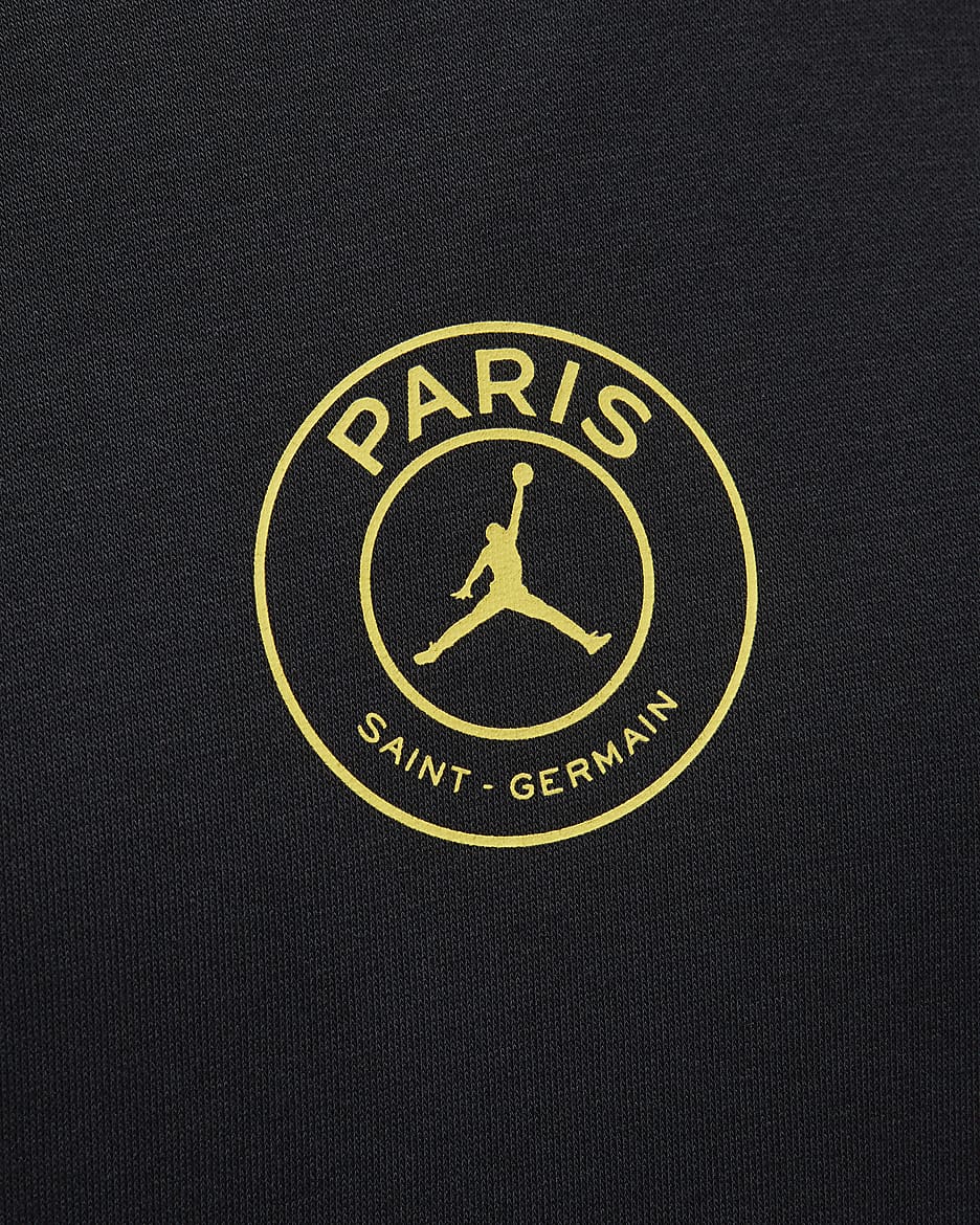 Paris Saint-Germain Men's Fleece Pullover Hoodie - Black/Cargo Khaki