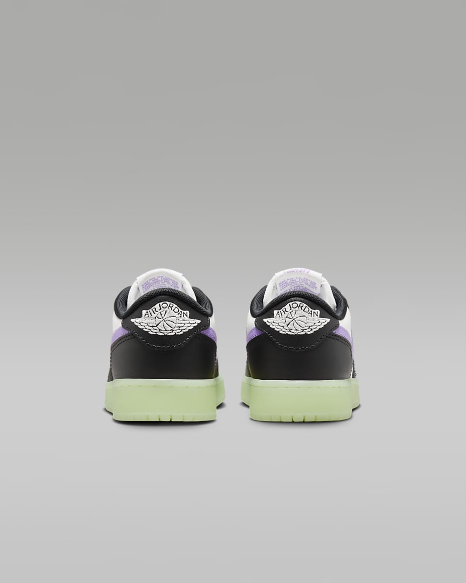 รองเท้าเด็กโต Air Jordan 1 Retro Low - ดำ/Volt Tint/Summit White/Black Raspberry