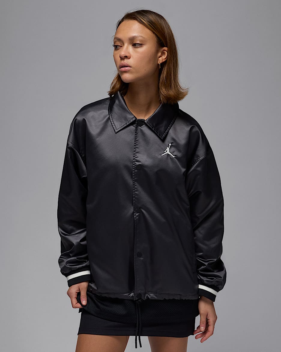Chamarra de coach para mujer Jordan - Negro/Vela