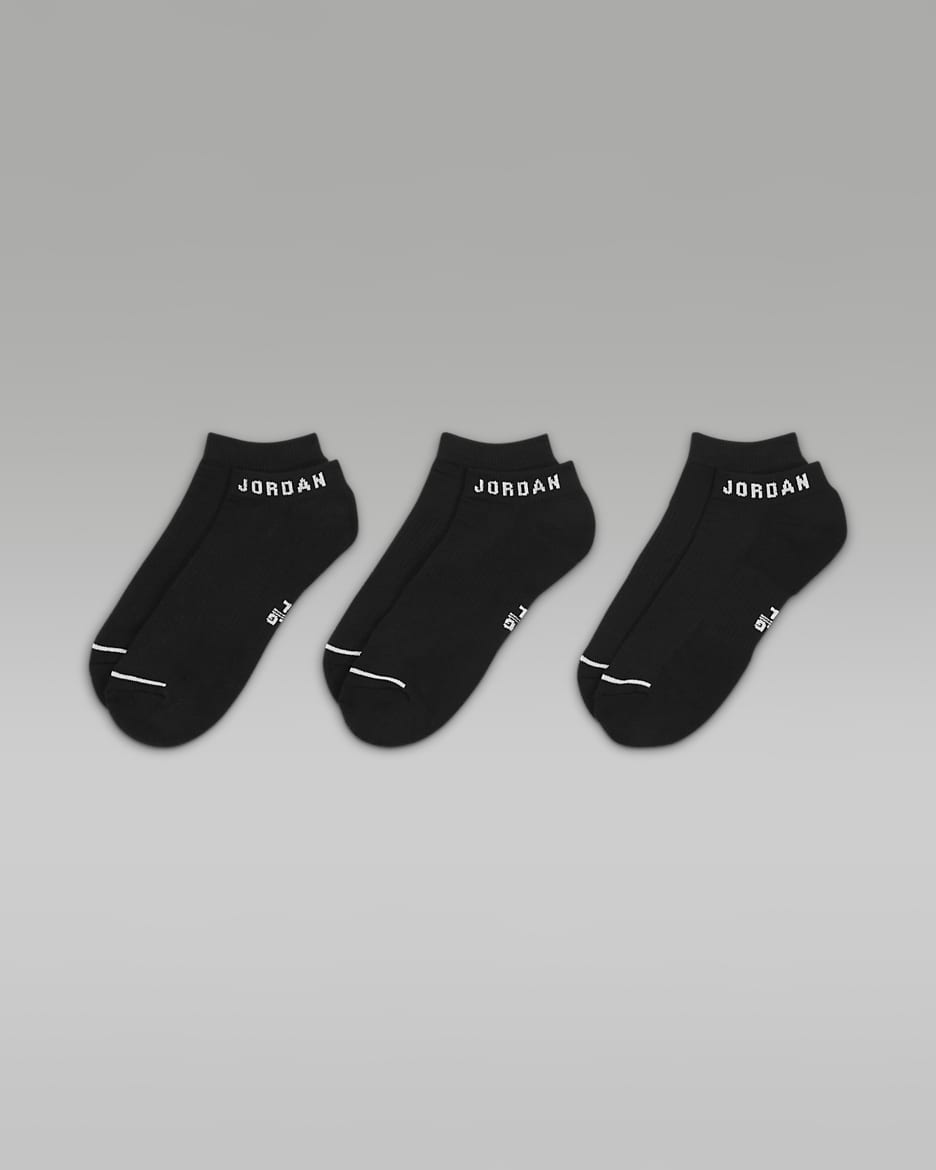 Jordan Everyday No-Show Socks (3 Pairs) - Black/White