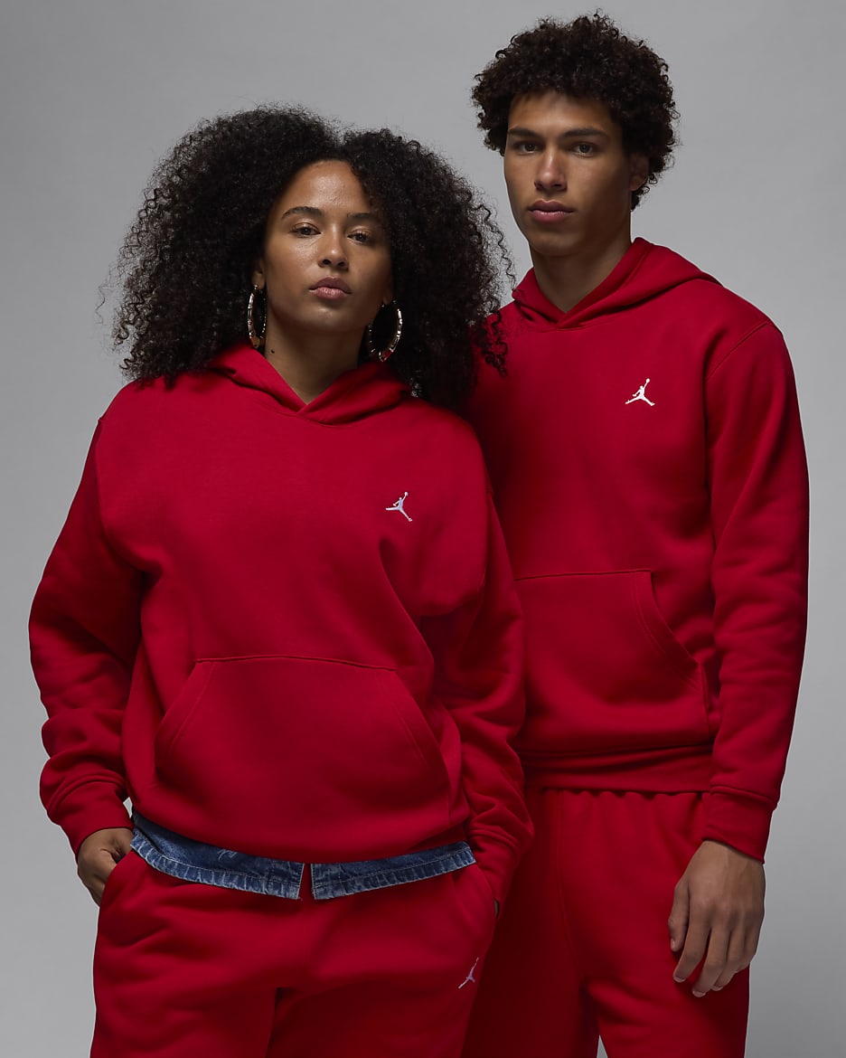 Jordan Brooklyn Fleece Kapüşonlu Erkek Sweatshirt'ü - Gym Red/Beyaz