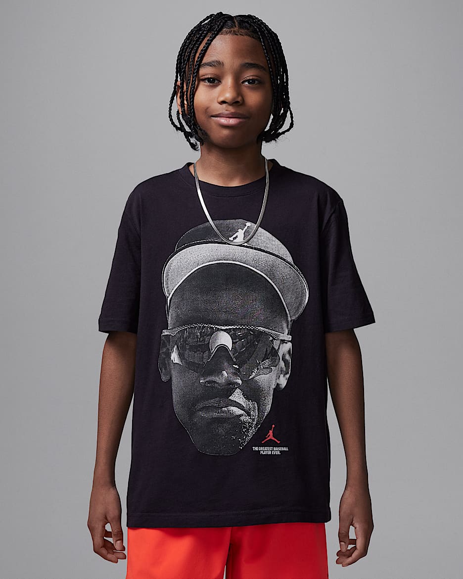 Jordan Big Kids' "But He Tried" T-Shirt - Off Noir