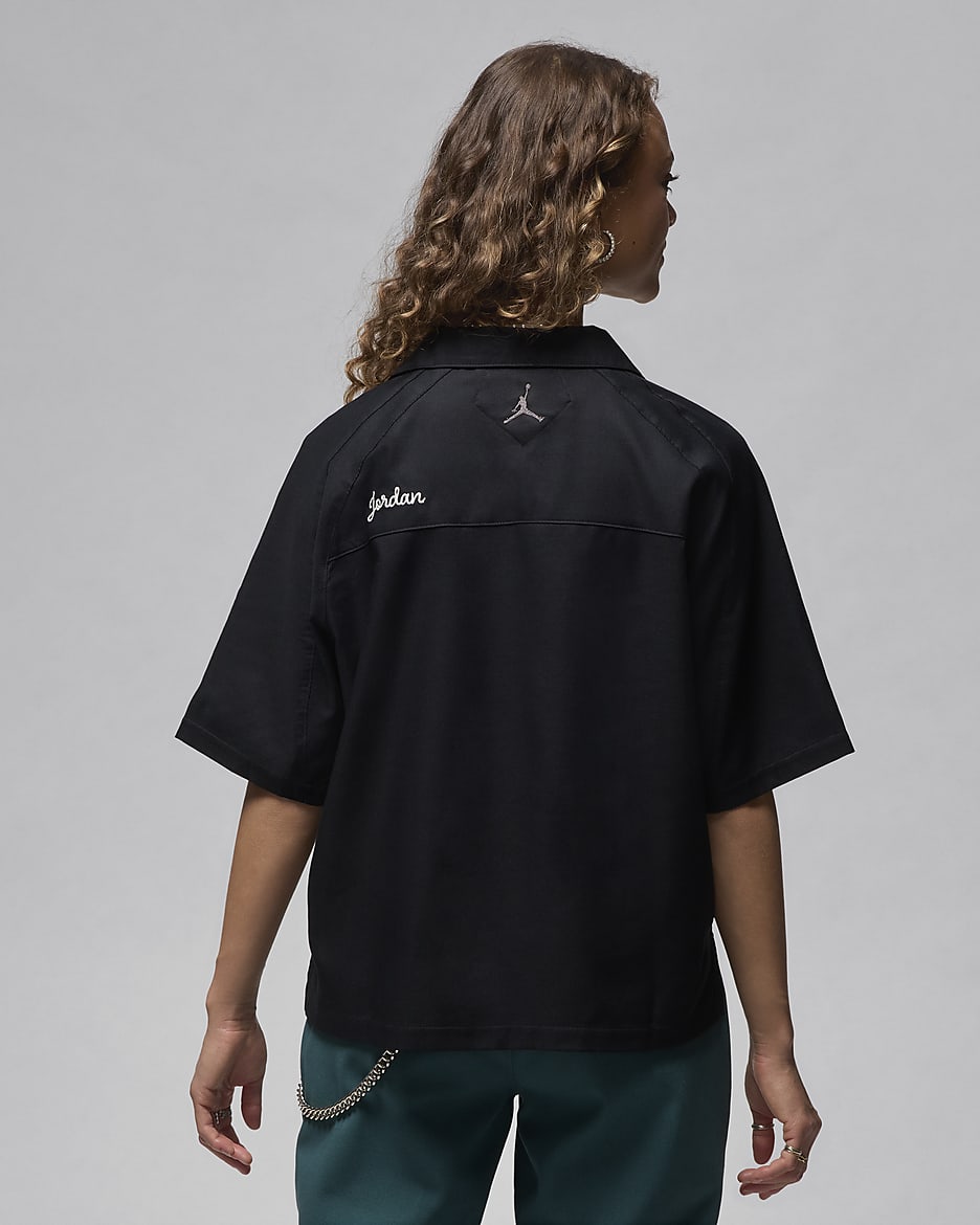 Playera de tejido Woven para mujer Jordan - Negro/Negro