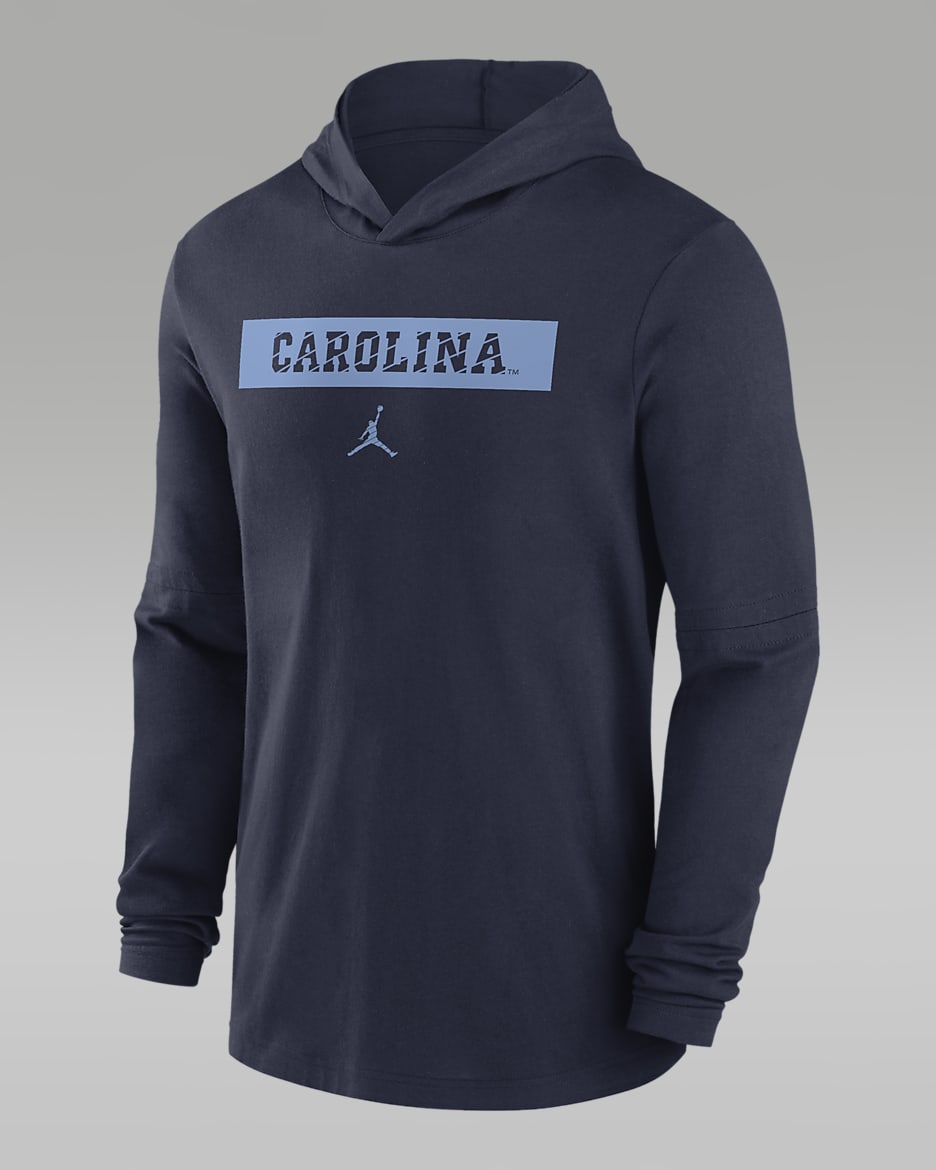 North Carolina Tar Heels Sideline Men's Nike Dri-FIT College Long-Sleeve Hooded Top - Navy