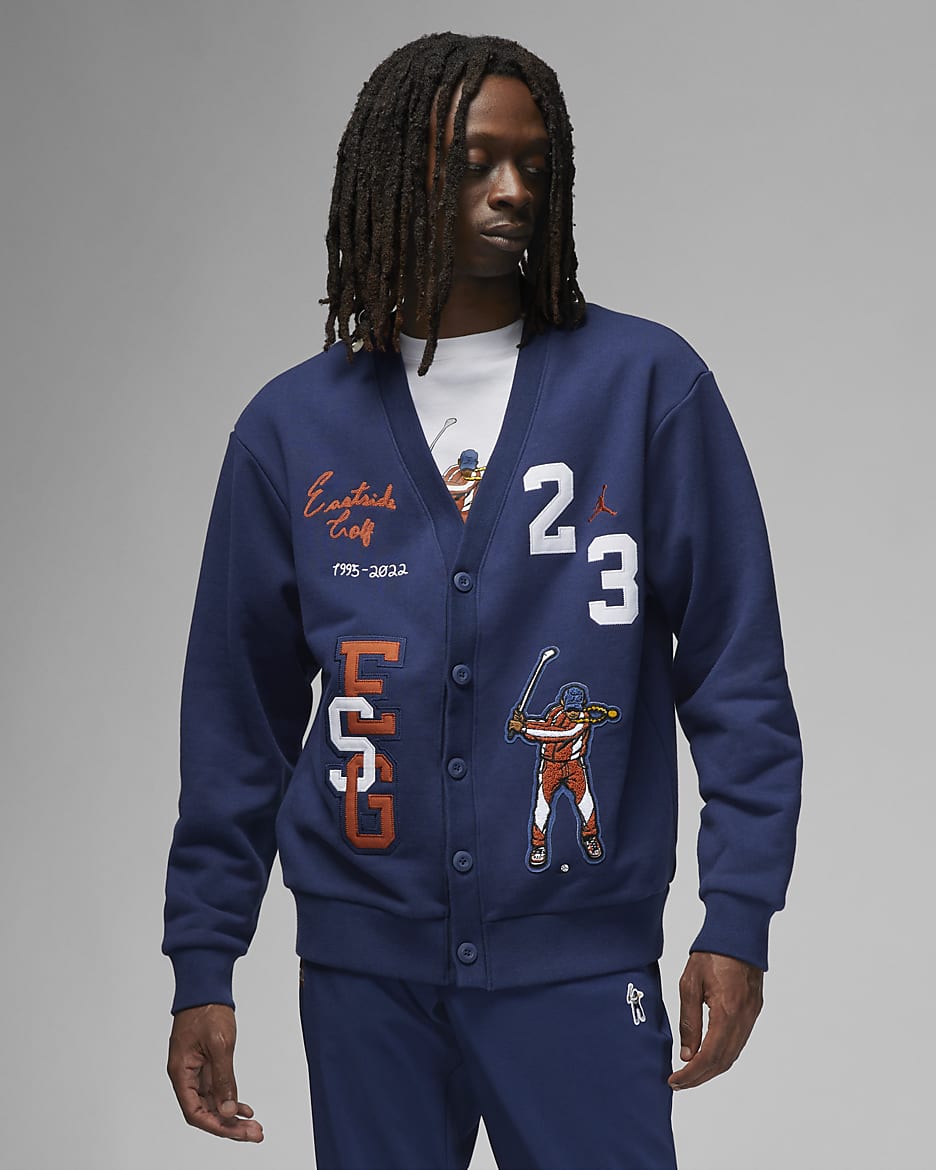 Jordan x Eastside Golf Men's Cardigan - Midnight Navy/White/Burnt Sunrise