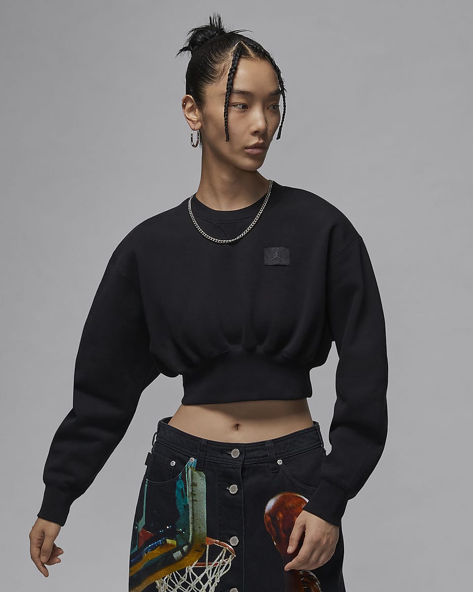 Jordan Flight Fleece Women's Cropped Sweatshirt - Black