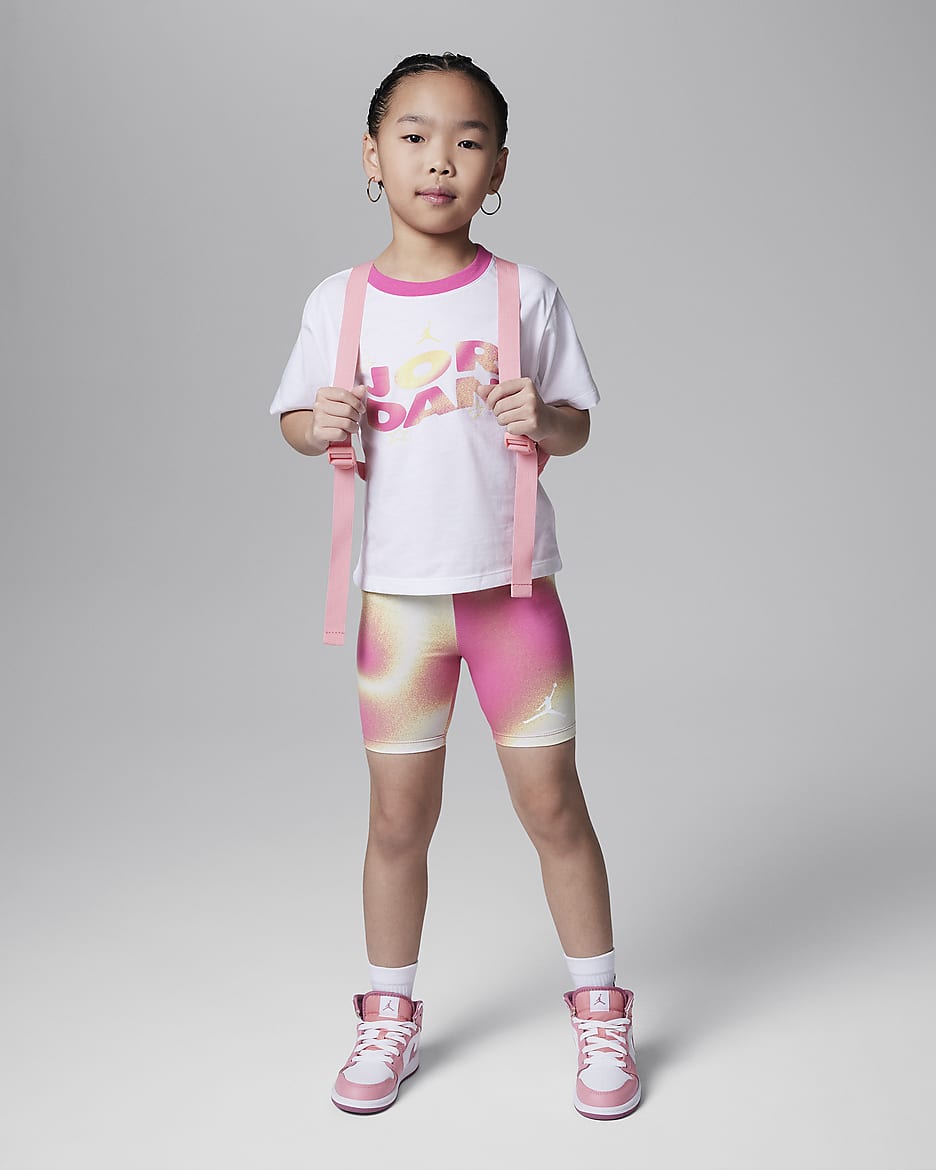 Jordan Lemonade Stand Shorts-Set für jüngere Kinder - Laser Fuchsia