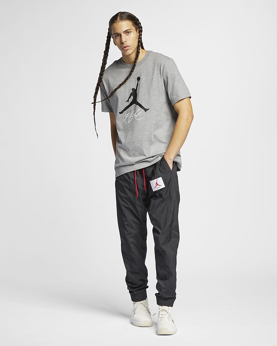 Jordan Jumpman Flight-T-shirt til mænd - Carbon Heather/sort