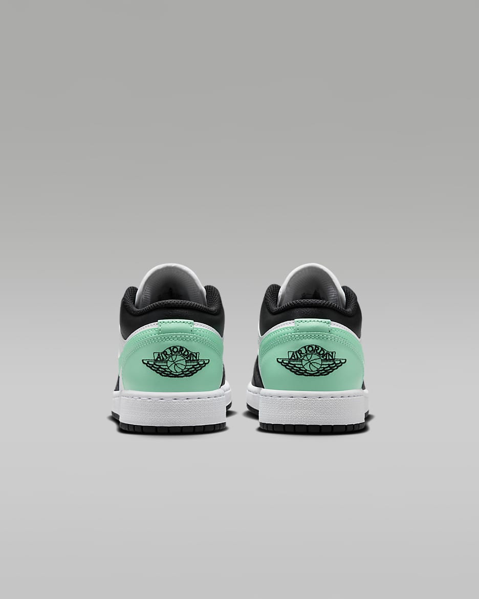 Air Jordan 1 Low Kinderschoen - Wit/Green Glow/Zwart